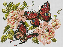 Картина стразами Dream Art Метелики з трояндами (31 х 42 см) (DA-31832) 31 х 42 см (Без підрамника)