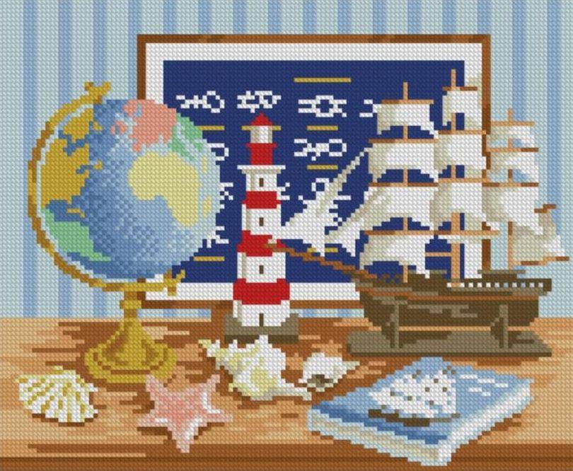 Картина стразами Dream Art Мрії про море (27 х 33 см) (DA-31696) 27 х 33 см (Без підрамника), фото 1