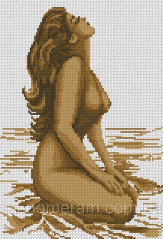 Картина стразами Dream Art Дівчина на пляжі (27 х 40 см) (DA-31659) 27 х 40 см (Без підрамника)