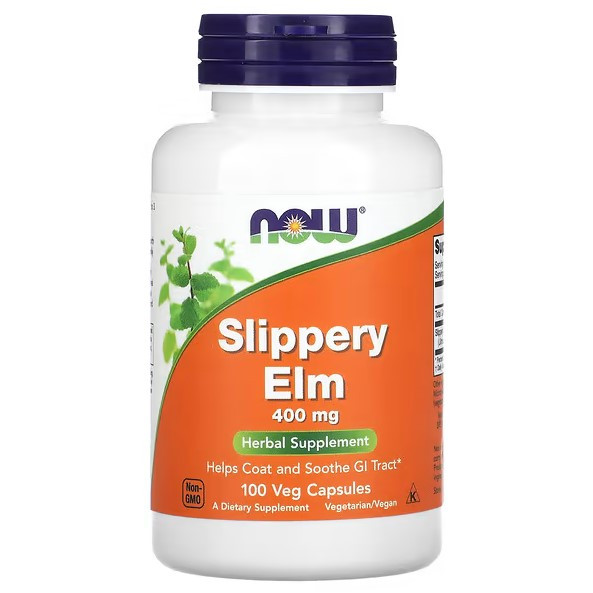 Червоний в'яз Slippery Elm NOW Foods 400 мг 100 рослинних капсул