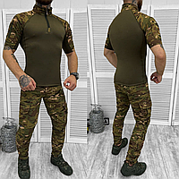 Летняя военная форма ВСУ тактический костюм мультикам рубашка убакс с коротким рукавом и штаны 751