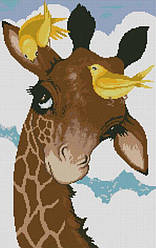 Картина стразами Dream Art Жирафчик з пташками (37 х 59 см) (DA-31544) 37 х 59 см (Без підрамника)