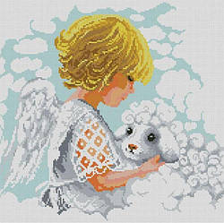 Картина стразами Dream Art Ангел із овець (41 х 41 см) (DA-31813) 41 х 41 см (Без підрамника)