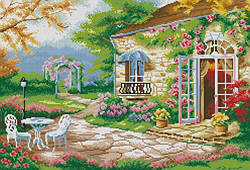 Картина стразами Dream Art Романтичний сад (42 х 62 см) (DA-31576) 42 х 62 см (Без підрамника)