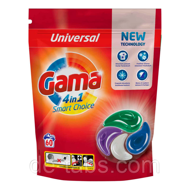 GAMA Smart Choice Universal 4-in-1 Гель-капсули для прання 60шт
