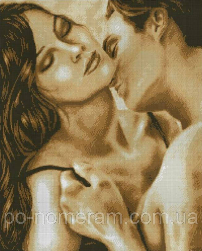 Картина стразами Dream Art Поцілунок у шию (50 х 62 см) (DA-31666) 50 х 62 см (Без підрамника)