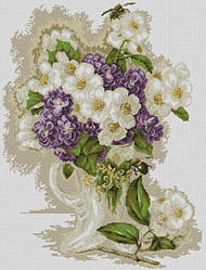 Картина стразами Dream Art Квіти та бджоли (52 х 68 см) (DA-31577) 52 х 68 см (Без підрамника)