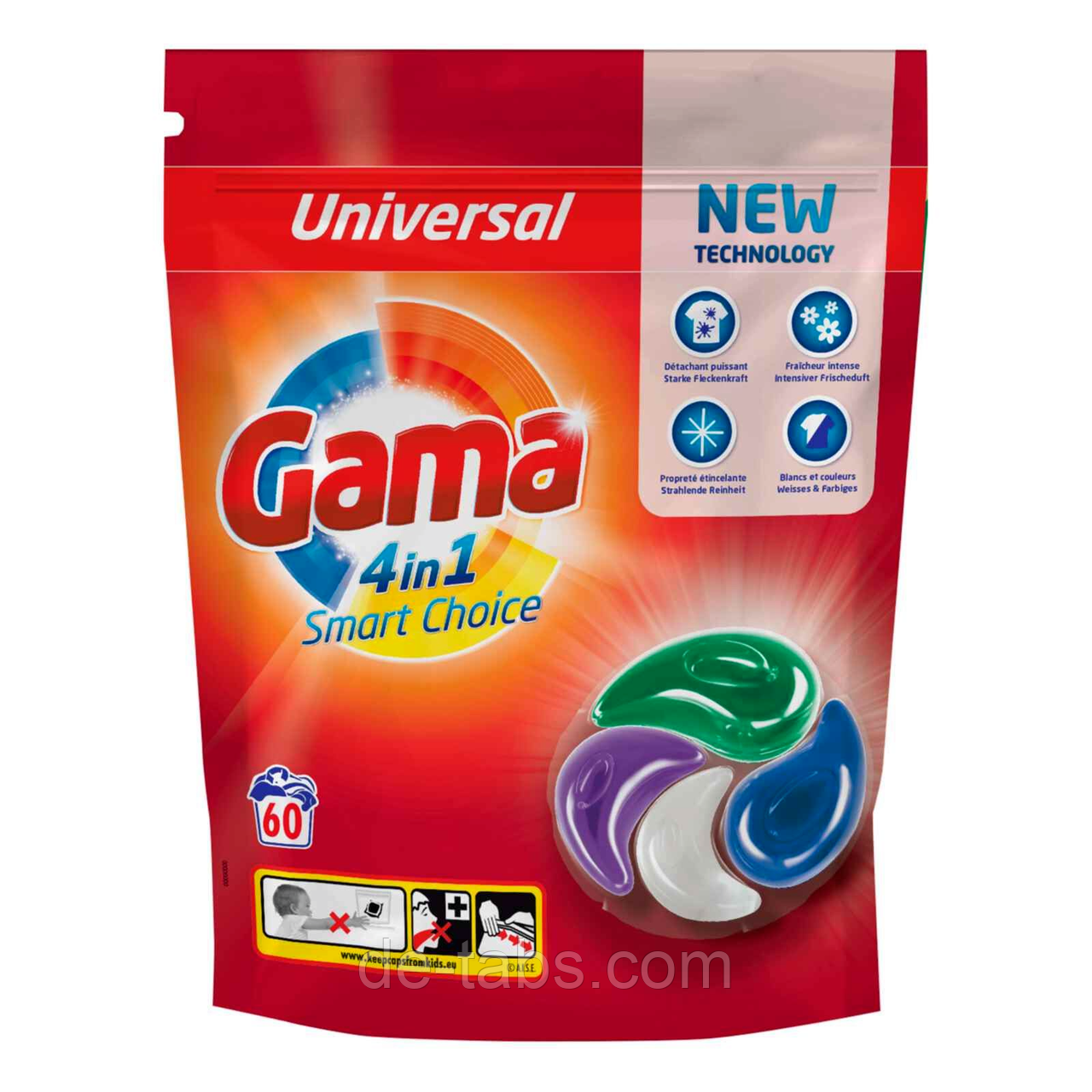 GAMA Smart Choice Universal 4-in-1 капсули для прання 60шт