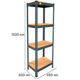 Металевий стелаж MRL-1500 ( 450x300) чорний