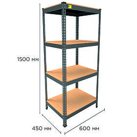 Металевий стелаж MRL-1500 ( 600x450) чорний