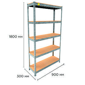 Металевий стелаж MRL-1800 ( 900x300) оцинкований