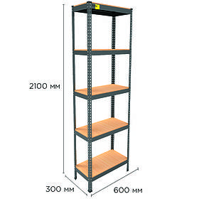 Металевий стелаж MRL-2100 ( 600x300) чорний