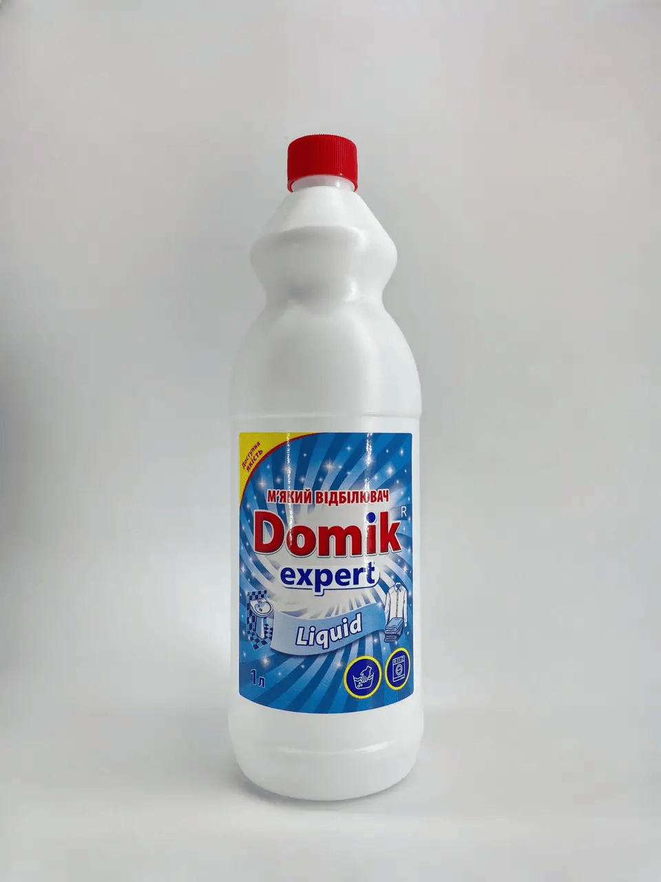 Відбілювач м'який Liquid Domik Expert 1000 мл відбілювач для білої білизни рідкий засіб від плям