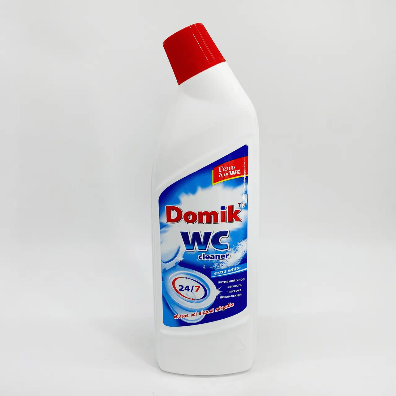 Гель WC Domik Expert активний хлор 1000 мл засіб для чищення туалету гель для чищення унітазу від бруду