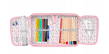 Рюкзак портфель шкільний для дівчинки, комплект набір 5 од. з балериною Paso Рожевий з сірим, фото 2