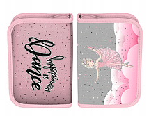 Рюкзак портфель шкільний для дівчинки, комплект набір 5 од. з балериною Paso Рожевий з сірим, фото 3