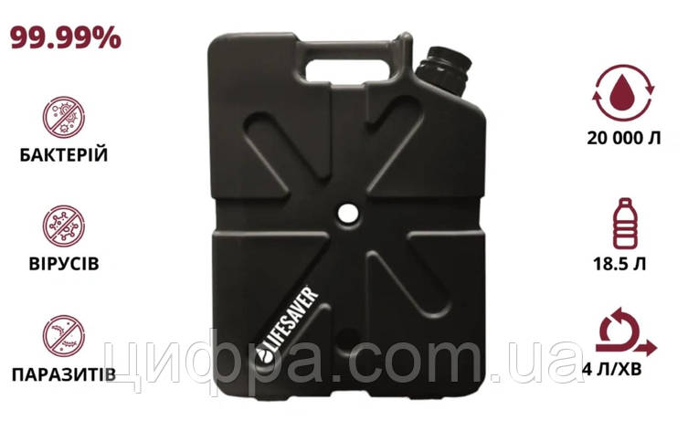 Каністра для очищення води LifeSaver Jerrycan Black, фото 1