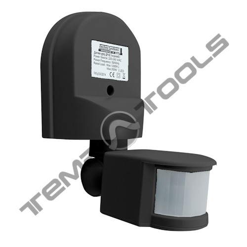 Інфрачервоний датчик руху для освітлення ДР 02 чорний 1200Вт 180град 12м IP44