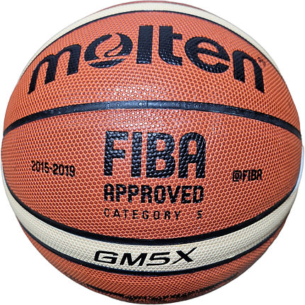 М'яч баскетбольний Molten, для зали / вулиці, № 5, PU, коричневий-бежевий, FIBA, GM5X, BA-4995, фото 1