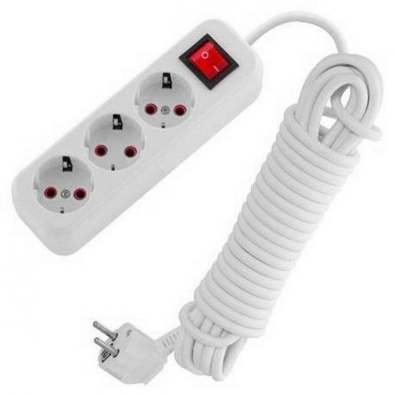 Подовжувач 3-місний 3 метра з кнопкою та заземленням 5823-2 "СВЕТОПРИБОР", фото 1