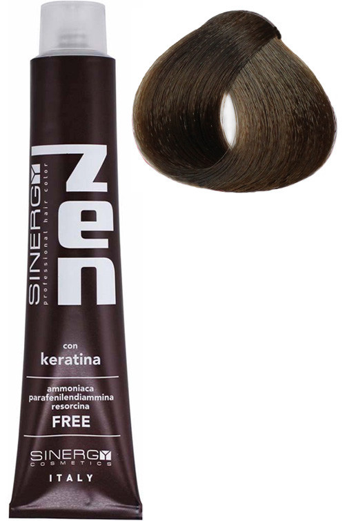 Безаміачна крем-фарба для волосся ZEN Sinergy 6/71 темний русявий холодно-коричневий 100 мл