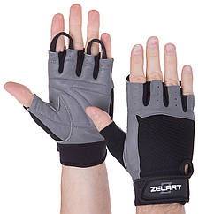Рукавиці для фітнесу рукавички спортивні Zelart Fitness Gloves 161589 розмір S Black-Grey