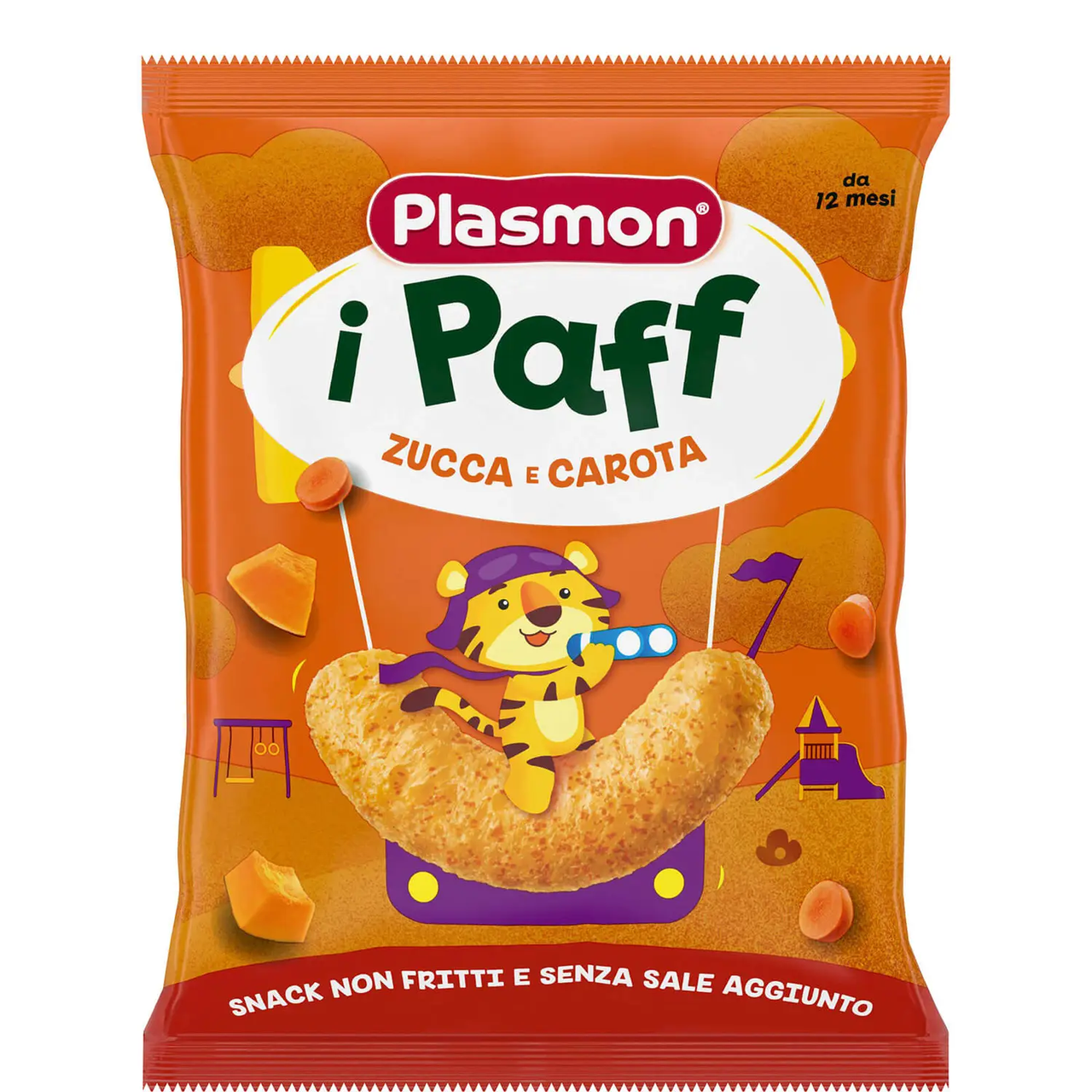 Снеки кукурудзяні з гарбузом та морквою “Baby Puffs”, Plasmon 15 г, фото 1