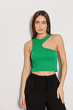 Жіночий укорочений топ майка Зелений, фото 2