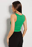 Жіночий укорочений топ майка Зелений, фото 3