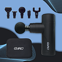 Перкусійний масажер для тіла та м'язів, ручний пістолет GYRO Muscle Mini S Gun Massager Black (GYRO-MiniS)