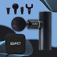 Перкусійний масажер для тіла та м'язів, ручний пістолет GYRO Muscle Mini Gun Massager Black (GR-03)