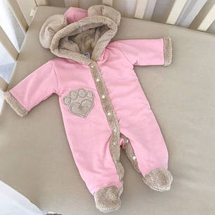 Чоловічок утеплений на малюка "Теплі лапки"Betis, рожевий, фото 2