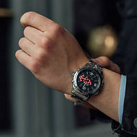Мужские часы с японским механизмом Тактические Чоловічий годинник Сріблястий З додатковими функціями
