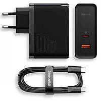 Зарядное устройство Baseus 100W GaN5 Pro Fast Charger QC4.0+PD3.0 1USB+1Type-C 5A + кабель Baseus