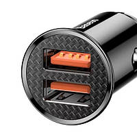 Зарядное устройство в автомобиль Baseus Circular Plastic 30W Quick Charge 3.0 2USB 5A (CCALL-YD01) Черный