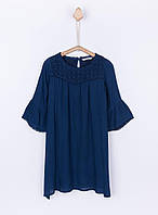 Синее муслиновое платье с шитьем TIFFOSI 146-152
