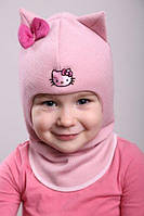 Шапка-шлем для девочки зимний Beezy розовая