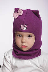 Шапка-шолом для дівчинки зимовий Beezy фіолетова