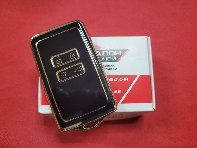 Чохол для ключа Renault TPU Black and Gold Суперякість
