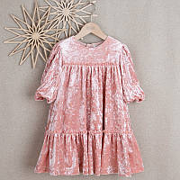 Платье бархатное для девочки Minimi розовое