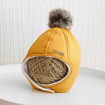 Зимова шапка дитяча Magbaby Аляска гірчична 42-46 см. (6-12 міс), фото 2