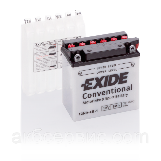 Mото акумулятор Exide 9 ah 12N9-4B-1 (сухозаряджений)