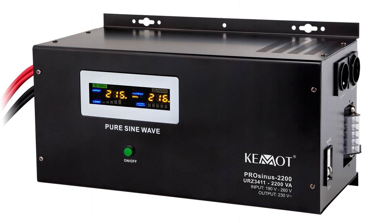 Резервне джерело живлення kemot PROsinus-2200 URZ3411 інвертор з функцією чистої синусоїдальної зарядки 12 В 230 В 3000 ВА / 1600