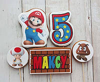 Набор №2 Супер Марио пряник съедобные топперы фигурки персонажи герои для торта