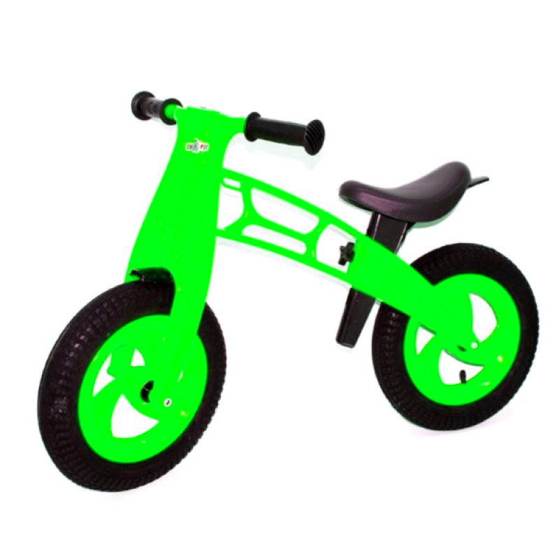 Велобіг "Cross bike" САЛАТОВИЙ, кольорові колеса, колеса 12" EVA, у коробці 56*37*15см, ТМ KINDER WAY, Україна