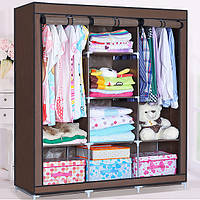 Складной каркасный тканевый шкаф Storage Wardrobe 88130, шкаф на три секции 130*45*175