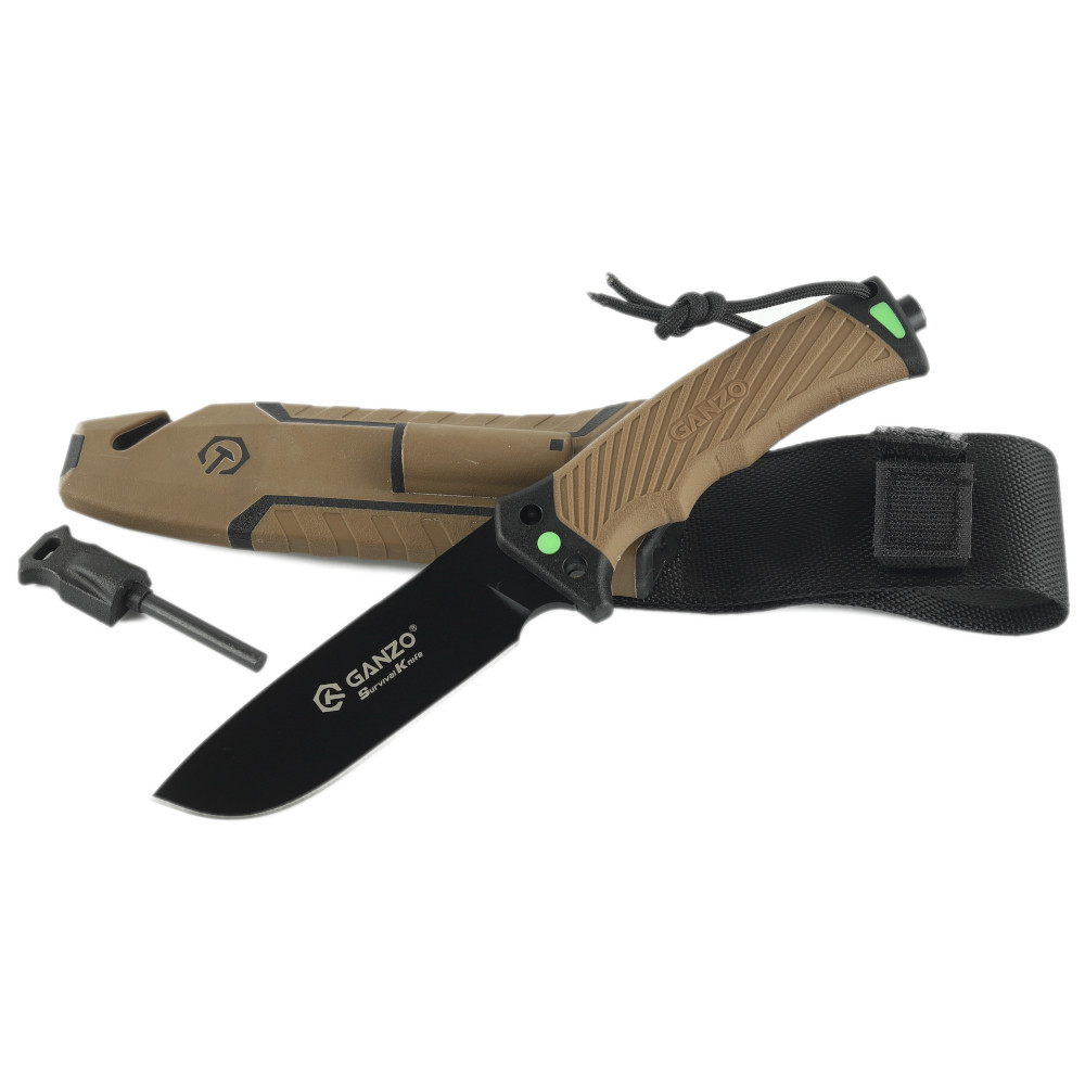 Ніж з паракордом Ganzo G8012V2-DY (Brown)