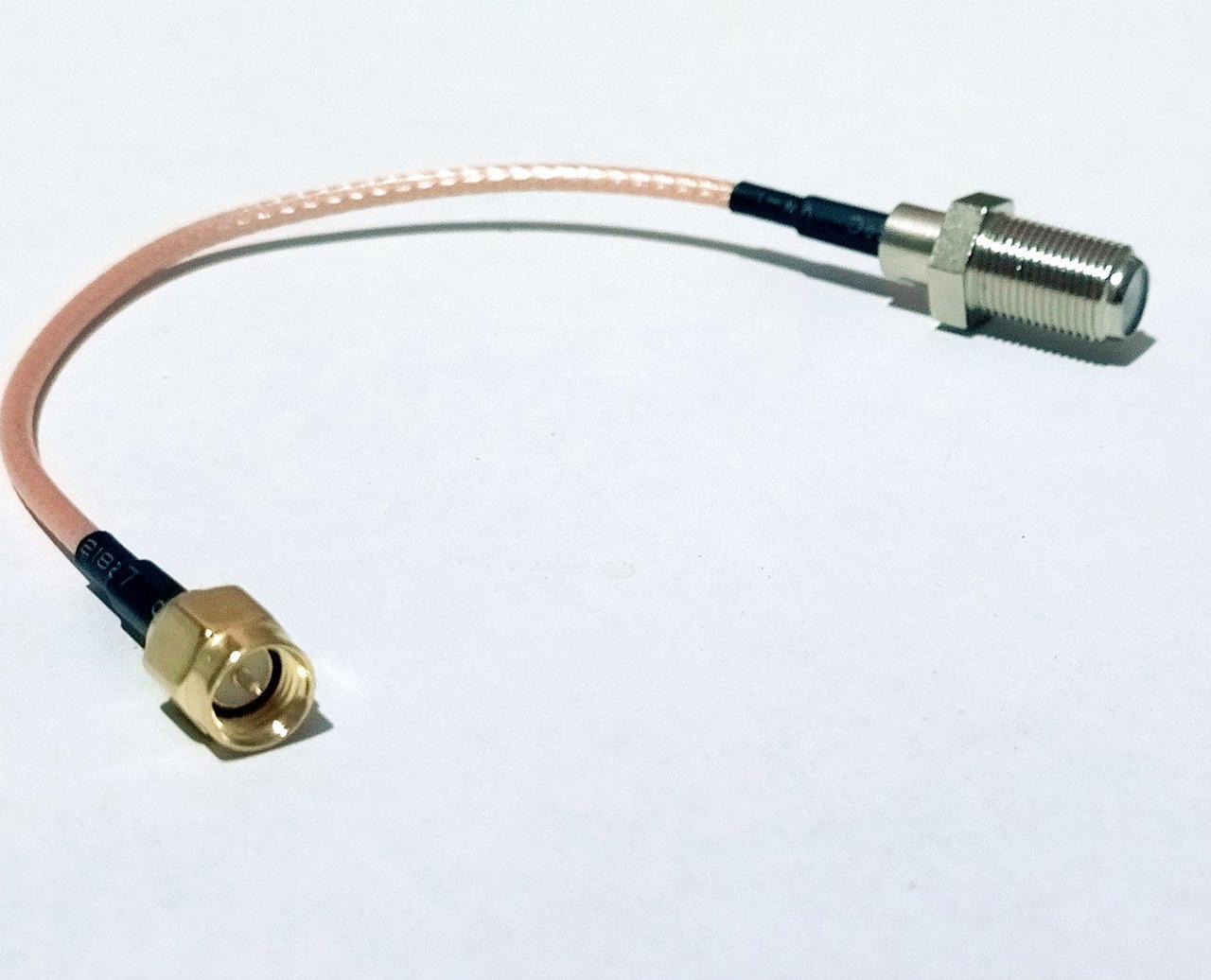 Антенний перехідник SMA Male / F Female для 3G/4G роутерів Huawei та інших бежевий, фото 1