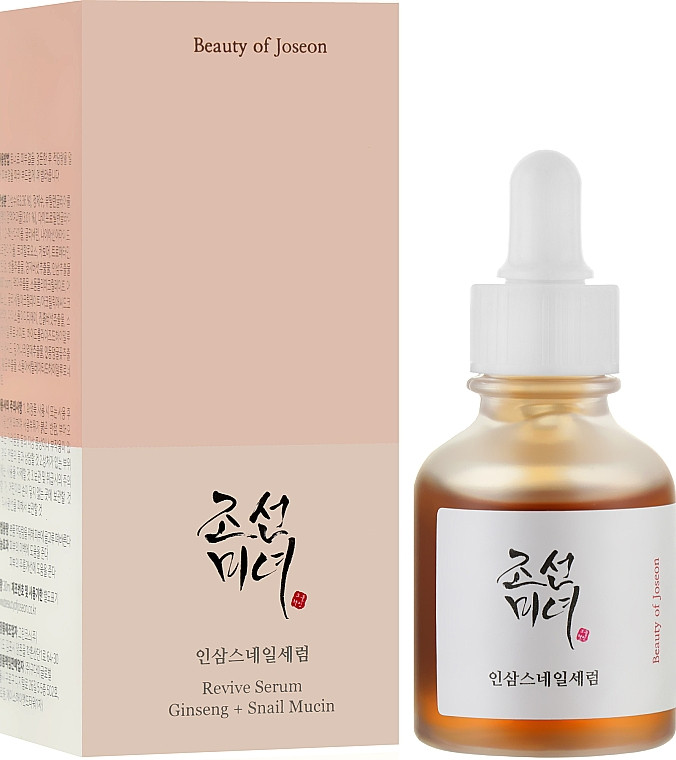 Сироватка для обличчя з женьшенем, муцином равлика Repair Serum:Ginseng+Snail Mucin BEAUTY OF JOSEON 30 мл (04.26р)