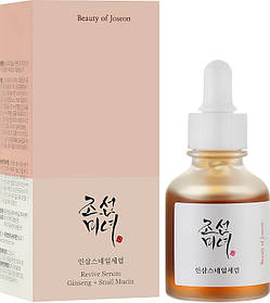 Сироватка для обличчя з женьшенем, муцином равлика Repair Serum:Ginseng+Snail Mucin BEAUTY OF JOSEON 30 мл (04.26р)
